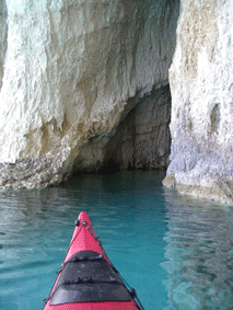 sea kayaking blue caves, zakynthos, ionian islands, greece
